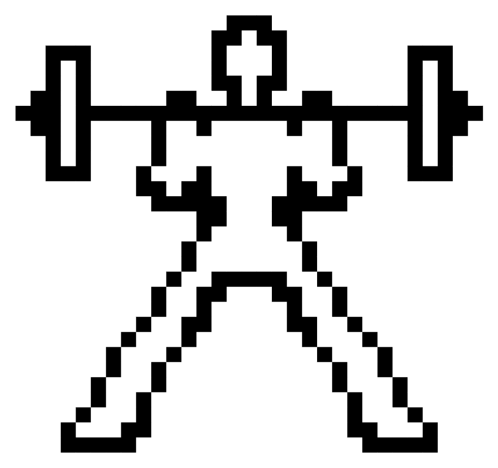 Pixelated icon of athlete