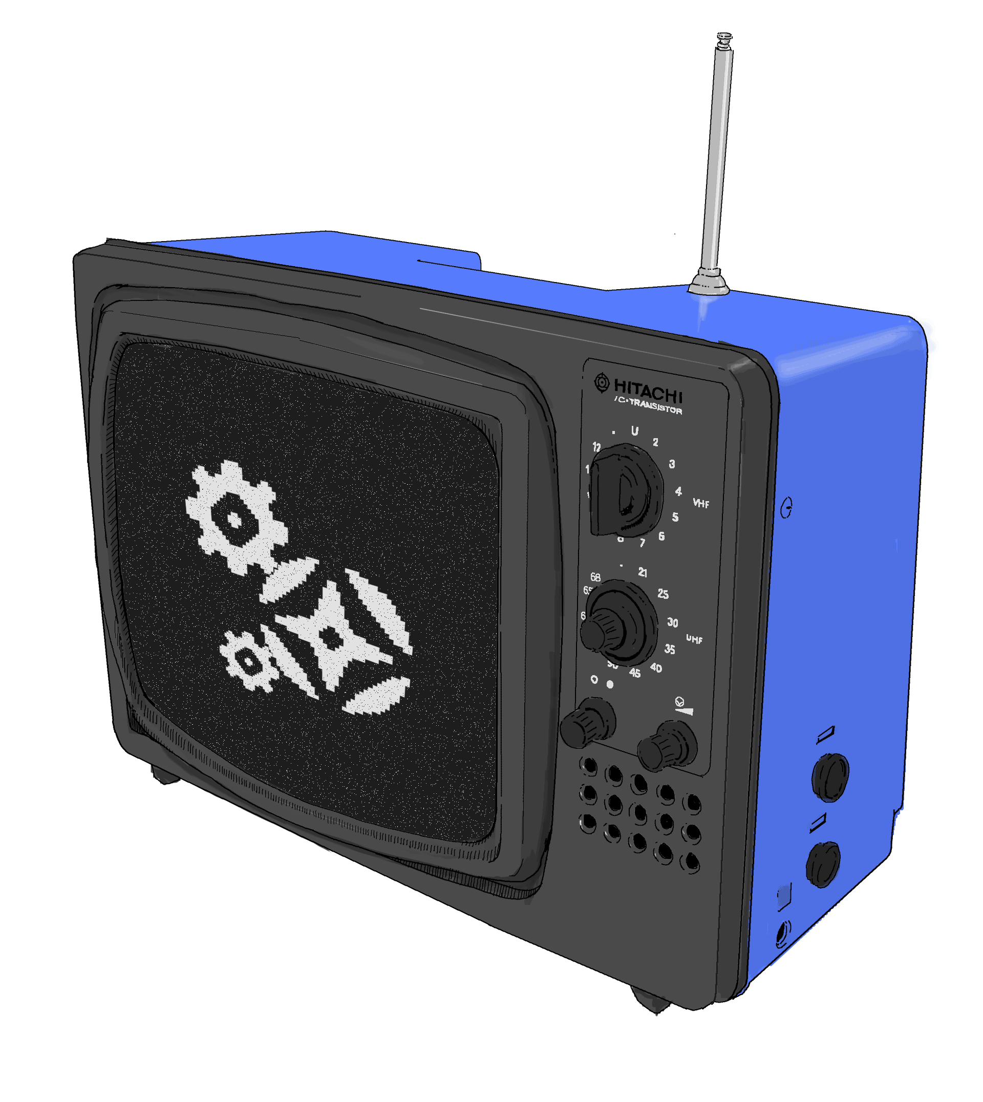gif of the tv showing the loading page