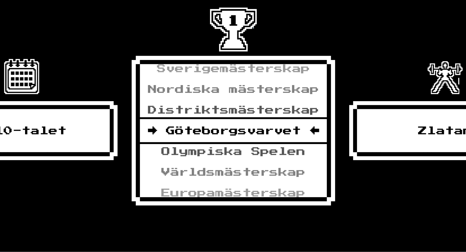 Interface from the game with the event options in focus